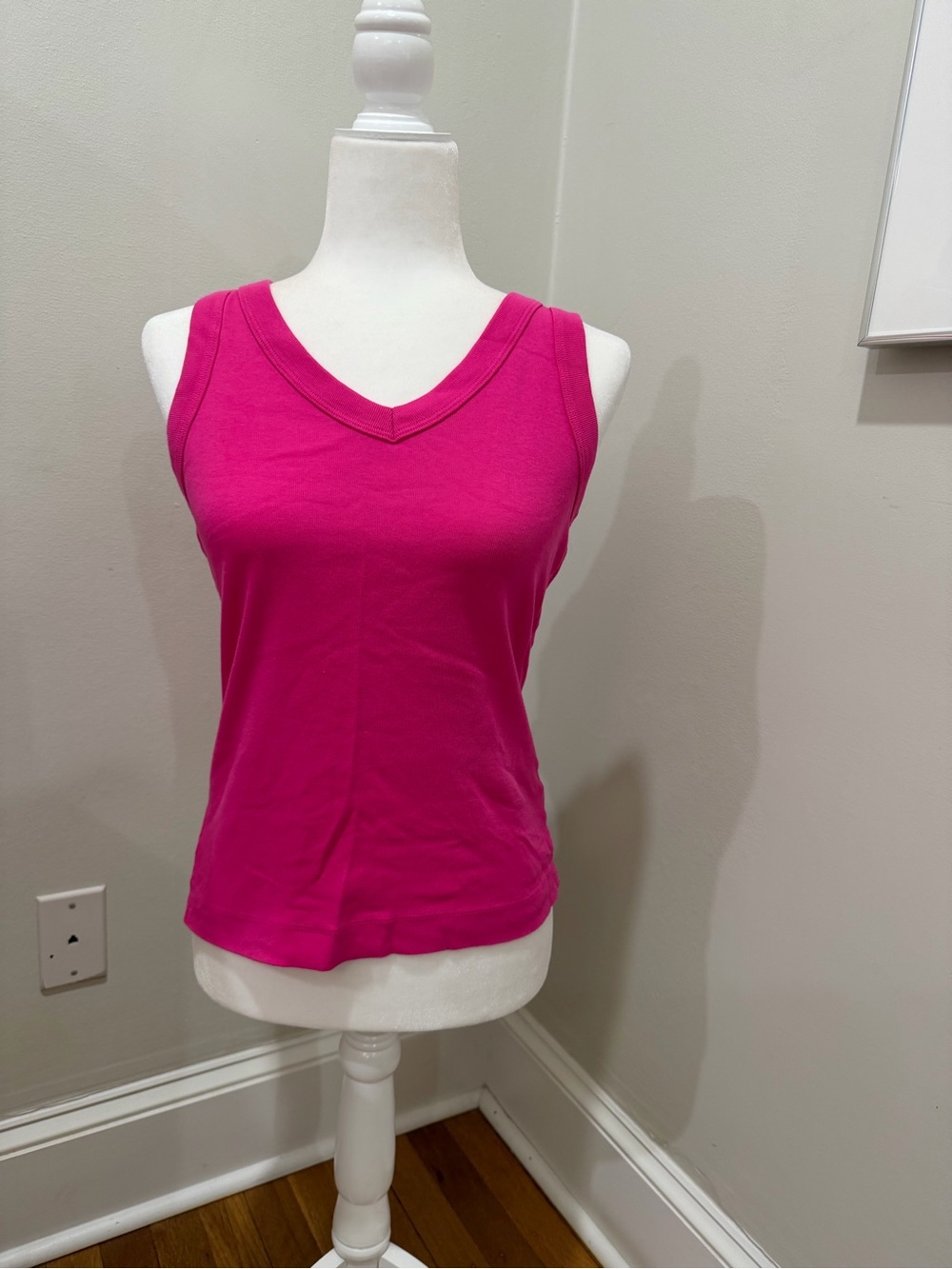 Michael Stars Sleeveless V-Neck Tank — Hot Fuchsia